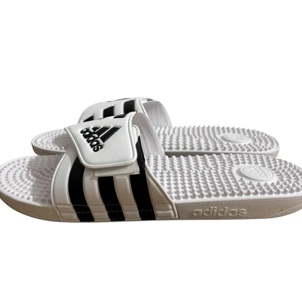 Adidas Adissage Slides Men’s Sz 16 White Sandals Athletic NEW